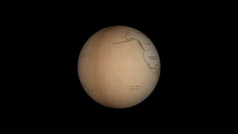 4K globe animation with vintage effect, transparent alpha, perfect for motion Stock Footage 297088181