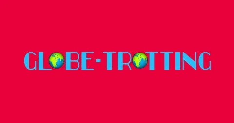 4K Globe - Trotting Animation - Red Background Stock Footage 110985683