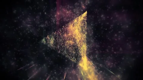 4k Glorious Sparkling Triangle Rotating With Galaxy Particles Stock Footage 321274865