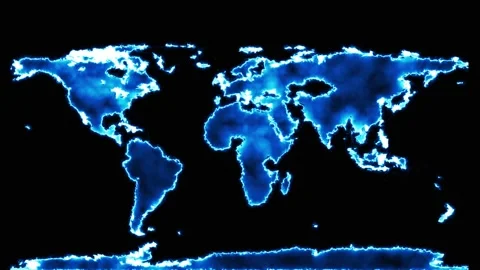 4k GLOW world map Stock Footage 287057093