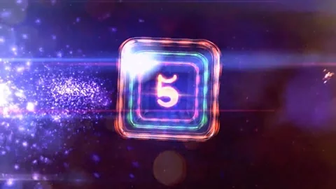 4k glowing different lights with countdown numbers in squares Video stock 260771793