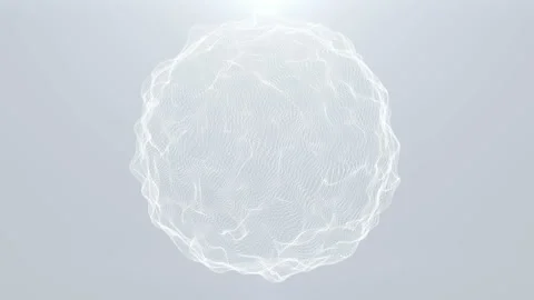 4K Glowing dots sphere. Wavy structure .Glow particles. Stock Footage 112391906