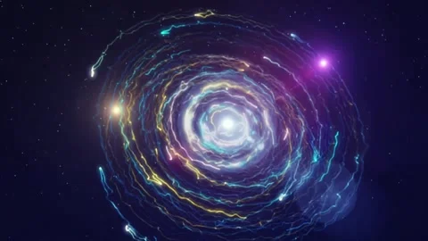4k Glowing Galaxy Ribbons Motion Background Stock Footage 328545339