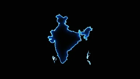 4k glowing india map Stock Footage 287112393