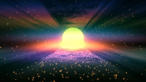 4k glowing lights spots digital sunset motion background Stock Footage 262456681