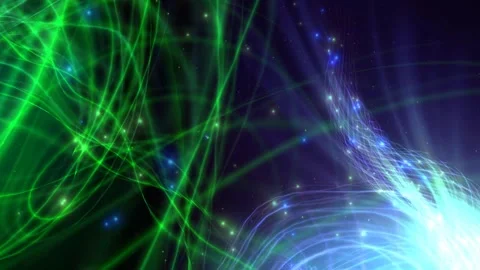 4k glowing nebula strings waving with tiny lights motion background Stock-Footage 262599666