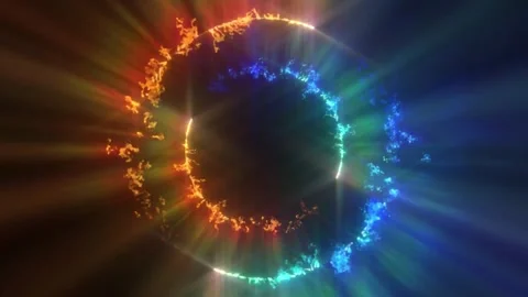 4k Glowing Neon Circle Of Lights Animation Background Video stock 328544122
