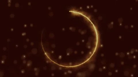 4k glowing neon light ring shape with moving particles Stock-Footage 259602686