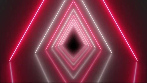 4K Glowing neon triangle abstract background Stock Footage 308462674