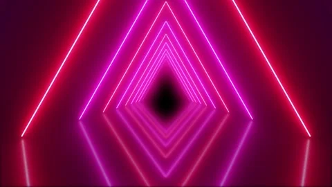 4K Glowing neon triangle abstract background Stock Footage 309695231