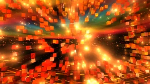 4k glowing particles lights with spinning numbers Stock-Footage 260771968