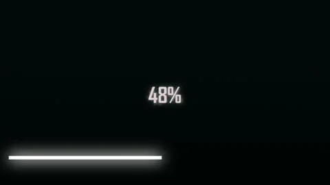 4K Glowing White Percentage Progress Bar Loading Animation 1 to 100 Stock Footage 340465561