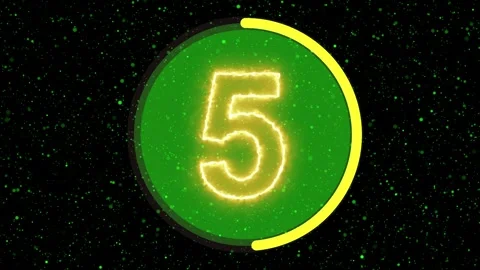 4K Glowing Yellow 1 to 10 Counter Animation with Green Circular Dial Vídeos de archivo 340465831