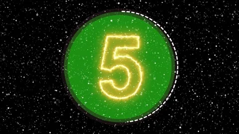 4K Glowing Yellow 10 to 1 Countdown Timer with Green Circular Dial Stock Footage 340465853