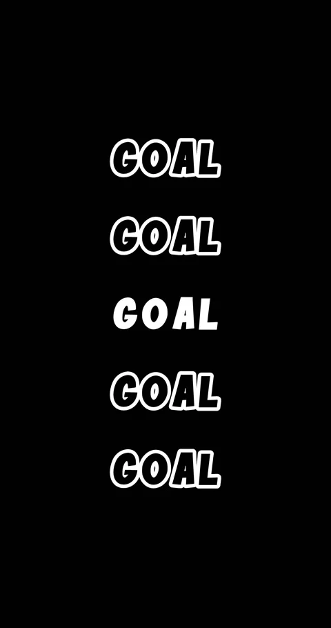 4k goal text typography animation with black background. Vertical orientation Stock Footage 221343551