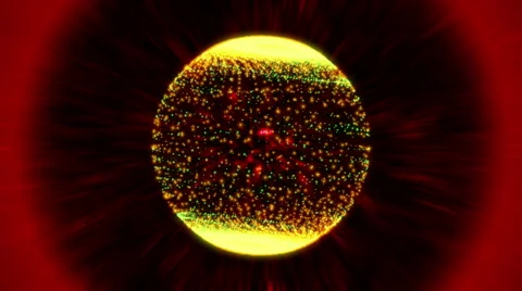 4k, gold abstract rotating sphere, red background, loop Stock Footage 48828915