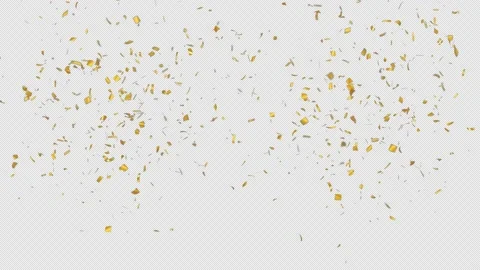 4K Gold Confetti Particles with QuickTime Alpha Channel Prores4444. Stock Footage