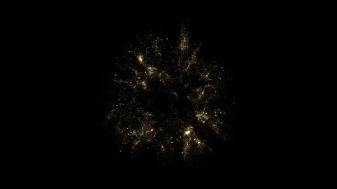 4K Gold Explosion effect. Festive Fireworks. Isolated on black background. Stock Footage 256975128