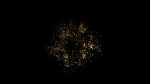 4K Gold Explosion effect. Festive Fireworks. Isolated on black background. Vídeos de archivo 256975168