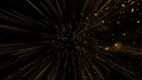 4K Gold Explosion effect. Festive Fireworks. Isolated on black background. Stock Footage 256975206