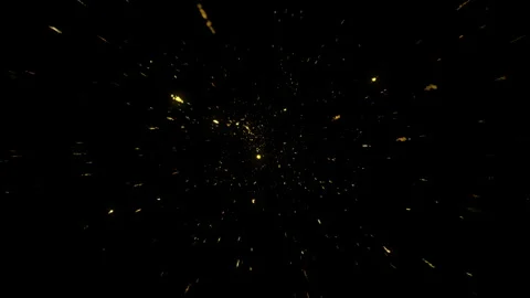 4K Gold Explosion effect. Festive Fireworks. Isolated on black background. Stock Footage 256975262