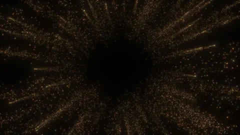 4K Gold Explosion effect. Festive Fireworks. Isolated on black background. Stock Footage 304215841