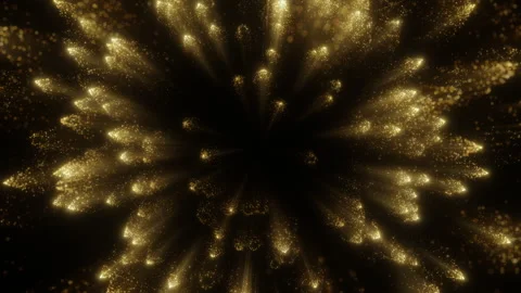 4K Gold Explosion effect. Festive Fireworks. Isolated on black background. Stock Footage 304216185