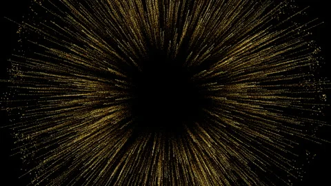 4K Gold Explosion effect. Festive Fireworks. Isolated on black background. Stock Footage 304216517