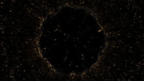 4K Gold Explosion effect. Festive Fireworks. Isolated on black background. Stock Footage 304217650