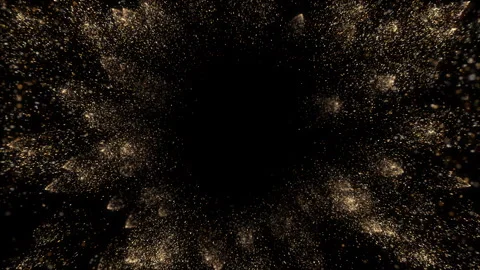 4K Gold Explosion effect. Festive Fireworks. Isolated on black background. Stock Footage 304218072