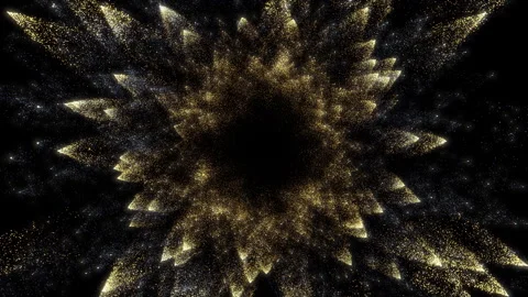 4K Gold Explosion effect. Festive Fireworks. Isolated on black background. Stock Footage 304218095