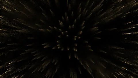 4K Gold Explosion effect. Festive Fireworks. Isolated on black background. Stock Footage 304218188
