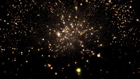 4k Gold Particles Explosion. Motion Background. Golden glitter particle. Stock Footage 304219432