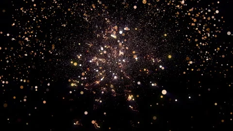 4k Gold Particles Explosion. Motion Background. Golden glitter particle. Stock Footage 304219475