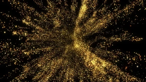 4k Gold Particles Explosion. Motion Background. Golden glitter particle. Stock Footage 304219496