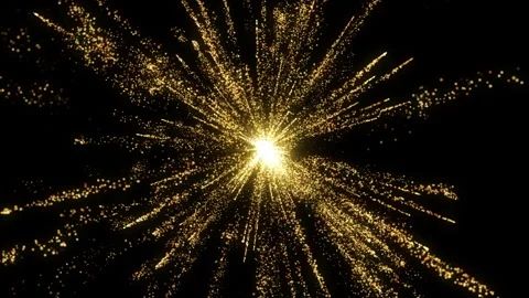 4k Gold Particles Explosion. Motion Background. Golden glitter particle. Stock Footage 304219548