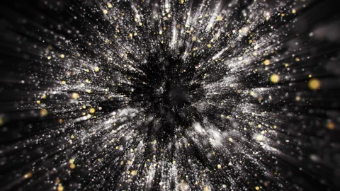 4k Gold Particles Explosion. Motion Background. Golden glitter particle. Stock Footage 304220092