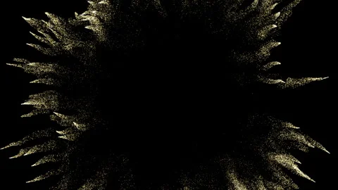 4k Gold Particles Explosion. Motion Background. Golden glitter particle. Stock Footage 304221737