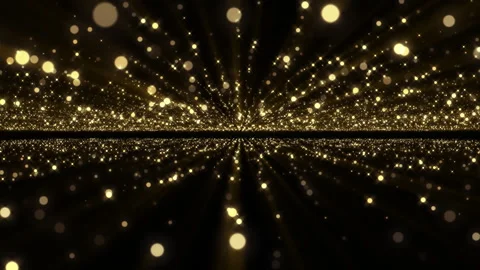 4k Gold Particles Way. Motion Background. Golden glitter particle Stock Footage 256975456