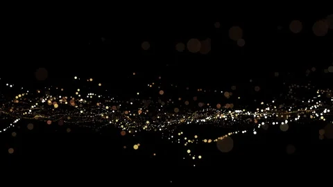 4k Gold Particles Way. Motion Background. Golden glitter particle Stock Footage 256975522