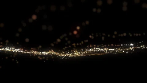4k Gold Particles Way. Motion Background. Golden glitter particle Stock Footage 256975554