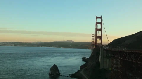 4K Golden Gate Bridge Sunset (CLEAR DAY!) Stock Footage 44346846
