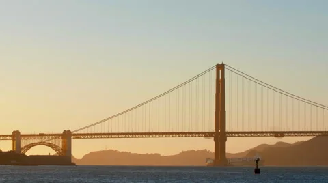 4K Golden Gate Sunset (CLEAR!) Stock Footage 44345606