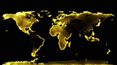 4k golden glowing world map Stock Footage 287057172