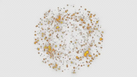 4K Golden snow flakes explosion. Isolated on alpha channel. Christmas background Stock Footage 257343385