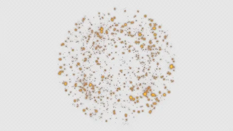 4K Golden snow flakes explosion. Isolated on alpha channel. Christmas background Stock Footage 257343541