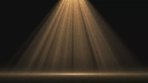 4K Golden Spotlight Light Rays and Flying Glitter Particles Background Видео 339269975
