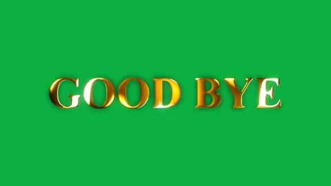 4k good bye text gold effect animation with green screen Stock Footage 263332523