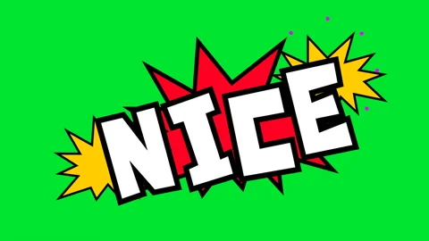 4k. good , nice , super in comic strip speech cartoon animation style Stock Footage 132876129