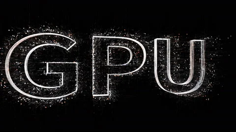 4k GPU Chip microprocessor Microchip hardware word tag,binary computer code. Stock Footage 111657033